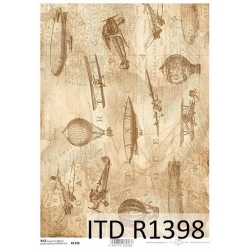 Papier ryżowy ITD A4 R1398, samoloty, balony